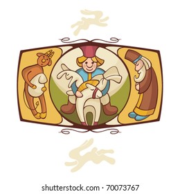 background with a fairytale characters