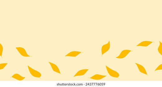 The background of fallen leaves is dark yellow. banner, border, fall, leaf. Vector