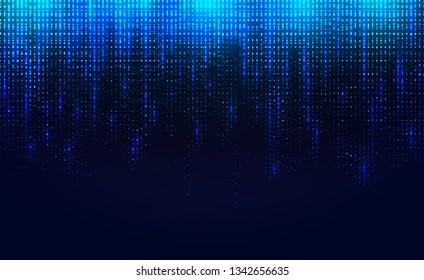 The background of falling luminous particle. Blue background with a sparkling blue dots composition. Eps10 vector illustration.
