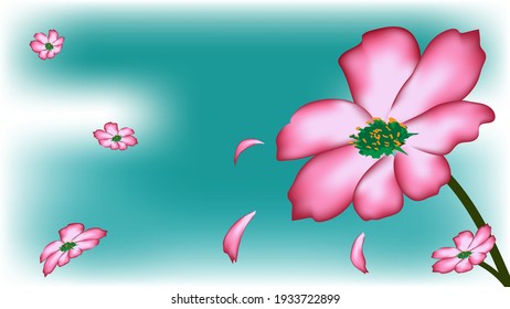 fondo Flores De Color Rosa, Plantilla Vector De Presentación Empresarial Utilizada Para La Decoración, Diseño Publicitario, Sitio Web O Publicación, Cartel Y Cartel, Portada Y Folleto, Volante