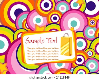 background with fancy circles sale, vector illustration
