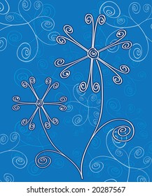 background with fantasy flowers pattern