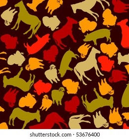  background with farm animals silhouettes