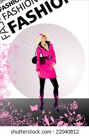 Background with fashion model