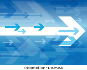 A background with a fast blue arrows . Sales or traffic speed with streaming.