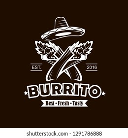 background with fast food emblem of burrito