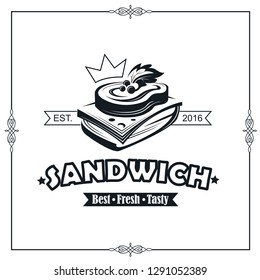 background with fast food emblem of sandwich