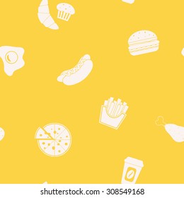 Background with fast food for your design
