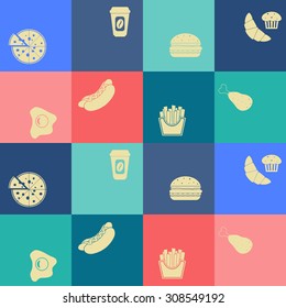 Background with fast food for your design