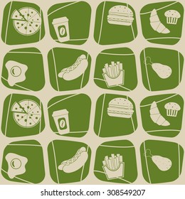Background with fast food for your design