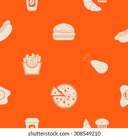 Background with fast food for your design