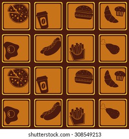 Background with fast food for your design