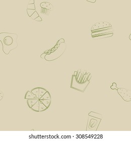 Background with fast food for your design