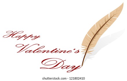 Background with feather and text, illustration