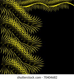 Background with feathers on black . Illustration.