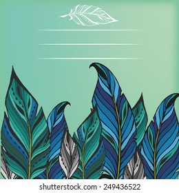 Background with feathers and a place for text