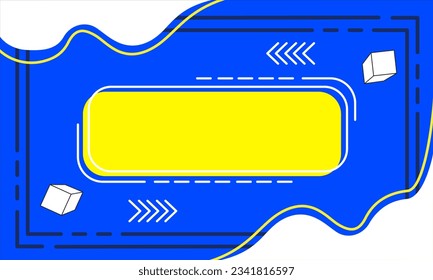 
The background features a deep blue hue complemented by a vibrant yellow frame, adorned with elegant white lines and exquisite white ornaments accented by subtle yellow lines