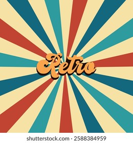 The background features a radial burst pattern with alternating stripes of red, blue, and cream, evoking a retro aesthetic. It creates a nostalgic Backgrounds that match the aesthetics of the 1990’s!
