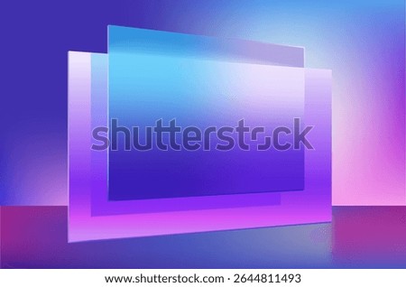Background Featuring Colorful Abstract Liquid Glass Displays and Screens - TV, Frosted Glass, UI, UX, Modern, Tech Inspired Vector Art. 