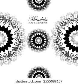 Background featuring intricate black and white designs