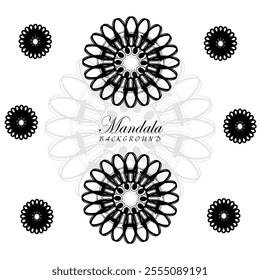 Background featuring intricate black and white designs