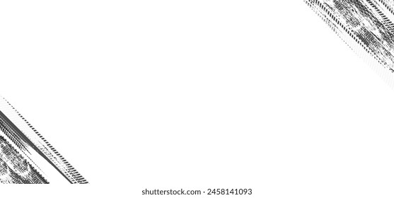A background featuring tire tracks, suitable for rally, drift, motocross, off-road, and other auto and motorsport events. It showcases black tire imprints on a white backdrop, complete with a worn-out