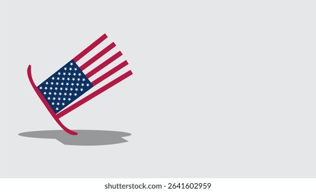 Background featuring an Uncle Sam hat with an American flag pattern, on a gray background