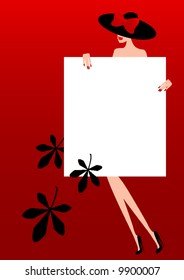 Background with a female figure