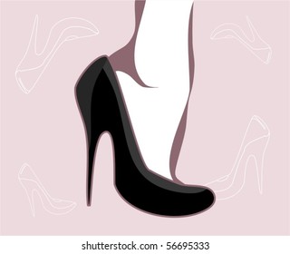 Background with female shoe