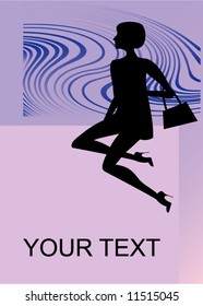 Background with a female silhouette