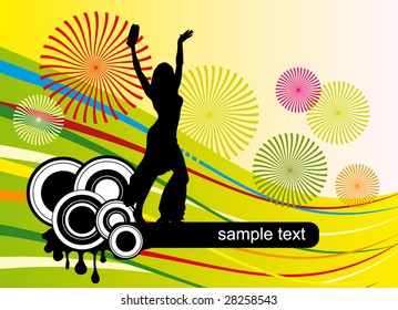 Background with female silhouette