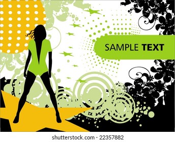 Background with female silouette