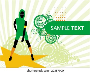 Background with female silouette