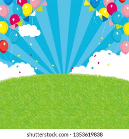 background of festival. Colorful balloons and garland background