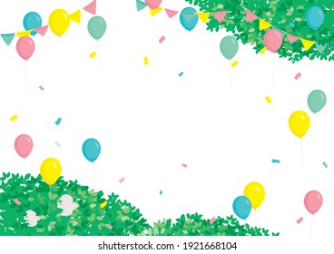 Background of festival. Colorful balloons and garland background.