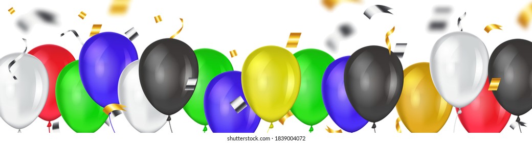 Antecedentes con globos festivos realistas