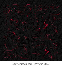 fondo fibra carbono abstracto negro rojo de lujo, Vector fresco y elegante