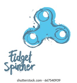 Background with fidget spinner text hand lettering calligraphy
