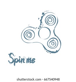Background with fidget spinner text hand lettering calligraphy