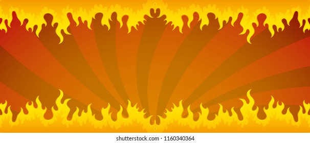 Background with a fiery flame on a red background.