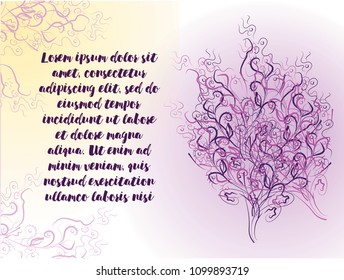 Background with figured tree ornament