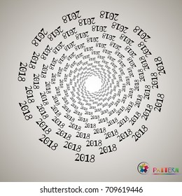 Background. Figures in the spiral 2018, new year, holiday, beginning of the year, isolated, object