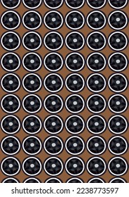 Background filled with various toy car tires in high quality