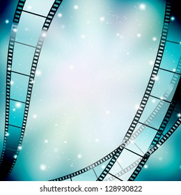 background with filmstrip and stars