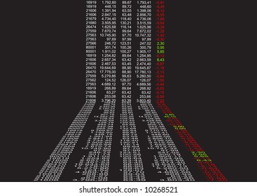 background with financial data in perspective