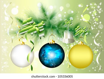 Background with fir branch for your design. Christmas vectors