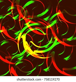 Background of fire circles. Fireballs and spheres with color overlay.
