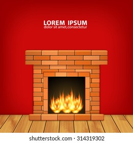 Background with fireplace. EPS10 vector