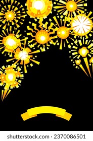 Background with fireworks. Salute holiday design.