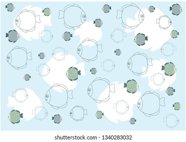 background with fish (white, light blue, blue)